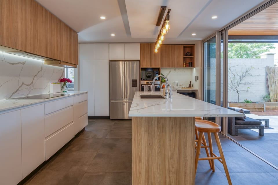 Meal prep is exciting on our kitchen island.