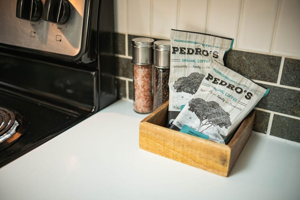 Complimentary coffee, salt and pepper
