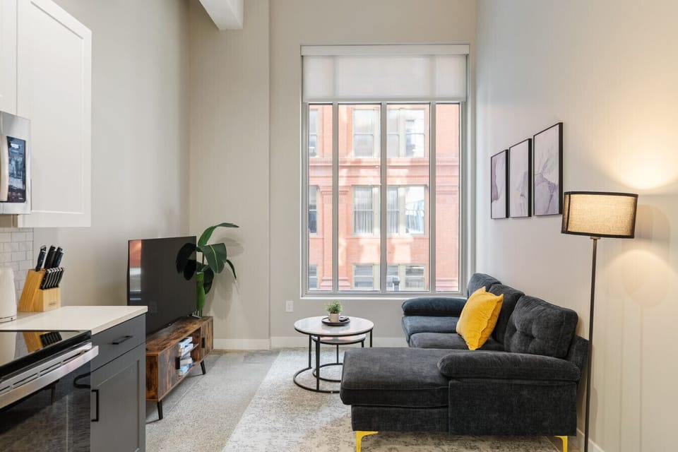 Relax in the living room and watch your favorite shows, lounging is a great way to unwind after a long day.