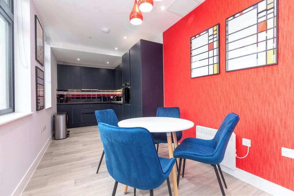 Modern open plan kitchen and living room