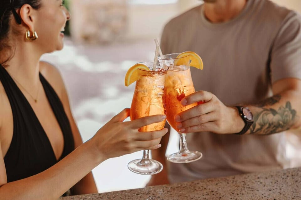 Enjoying refreshing drinks at the restaurant in Tierra del Sol—where every toast feels like a celebration.