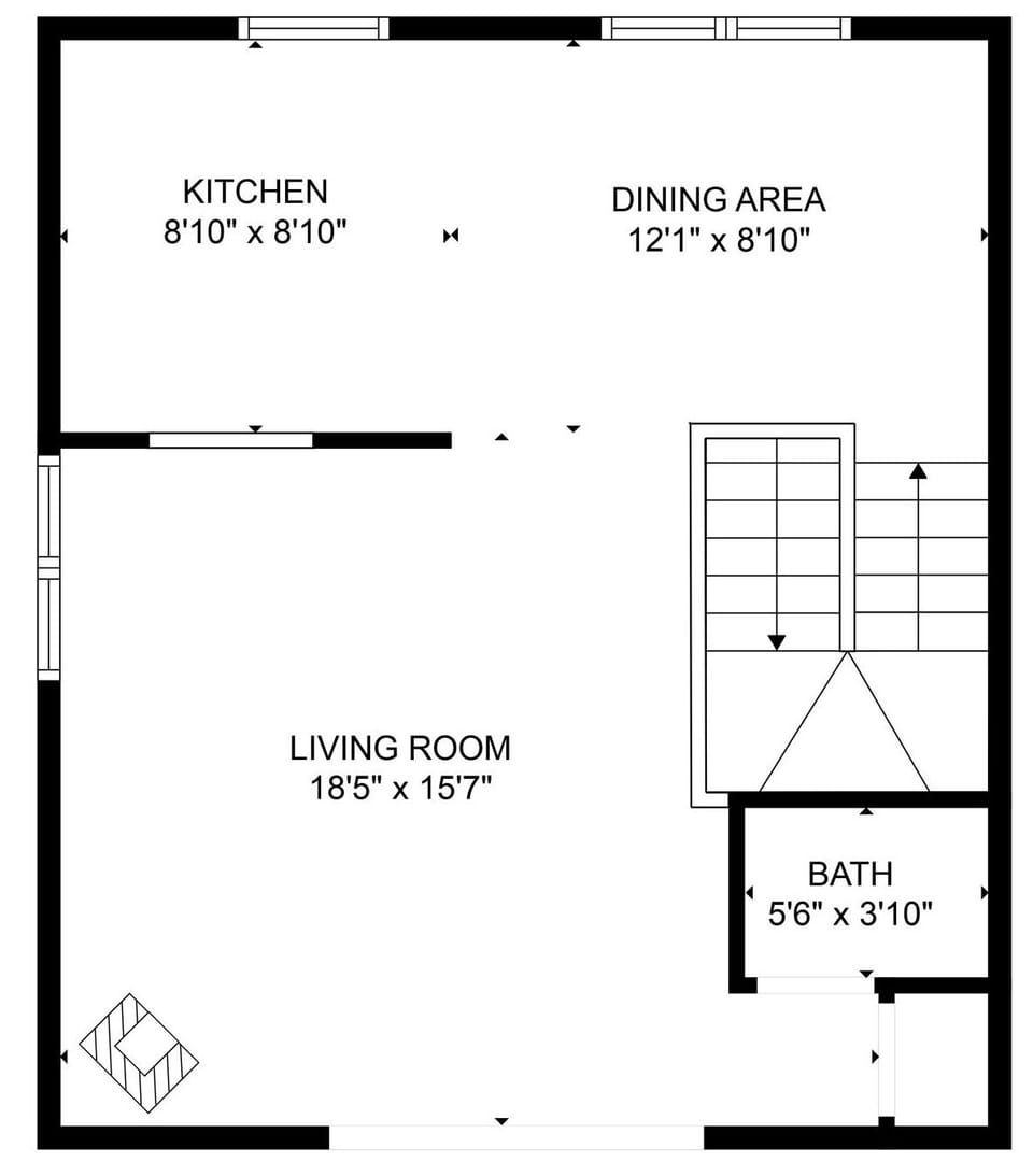 Cozy Ski-In Ski-Out Big Mountain Condo 2nd Floor Layout