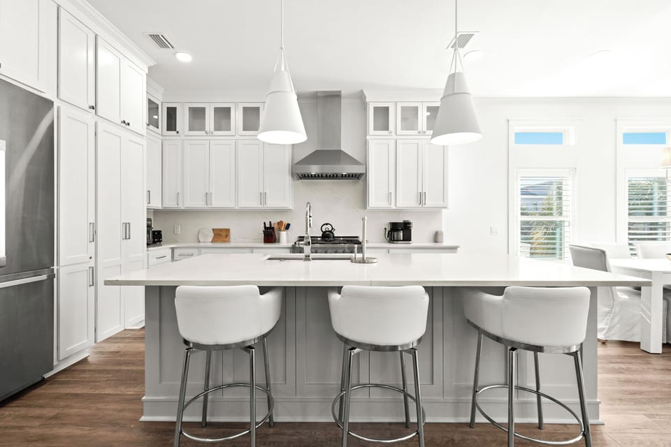 Stunning kitchen with bar seating