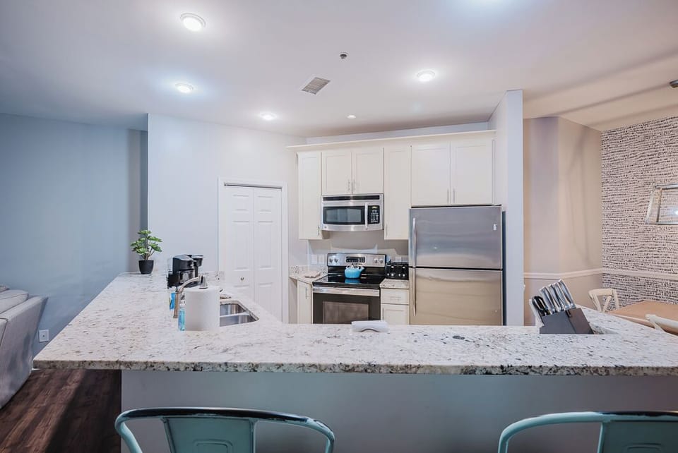 We provide foil, plastic wrap, sandwich bags, spices, coffee, oil and sugars.