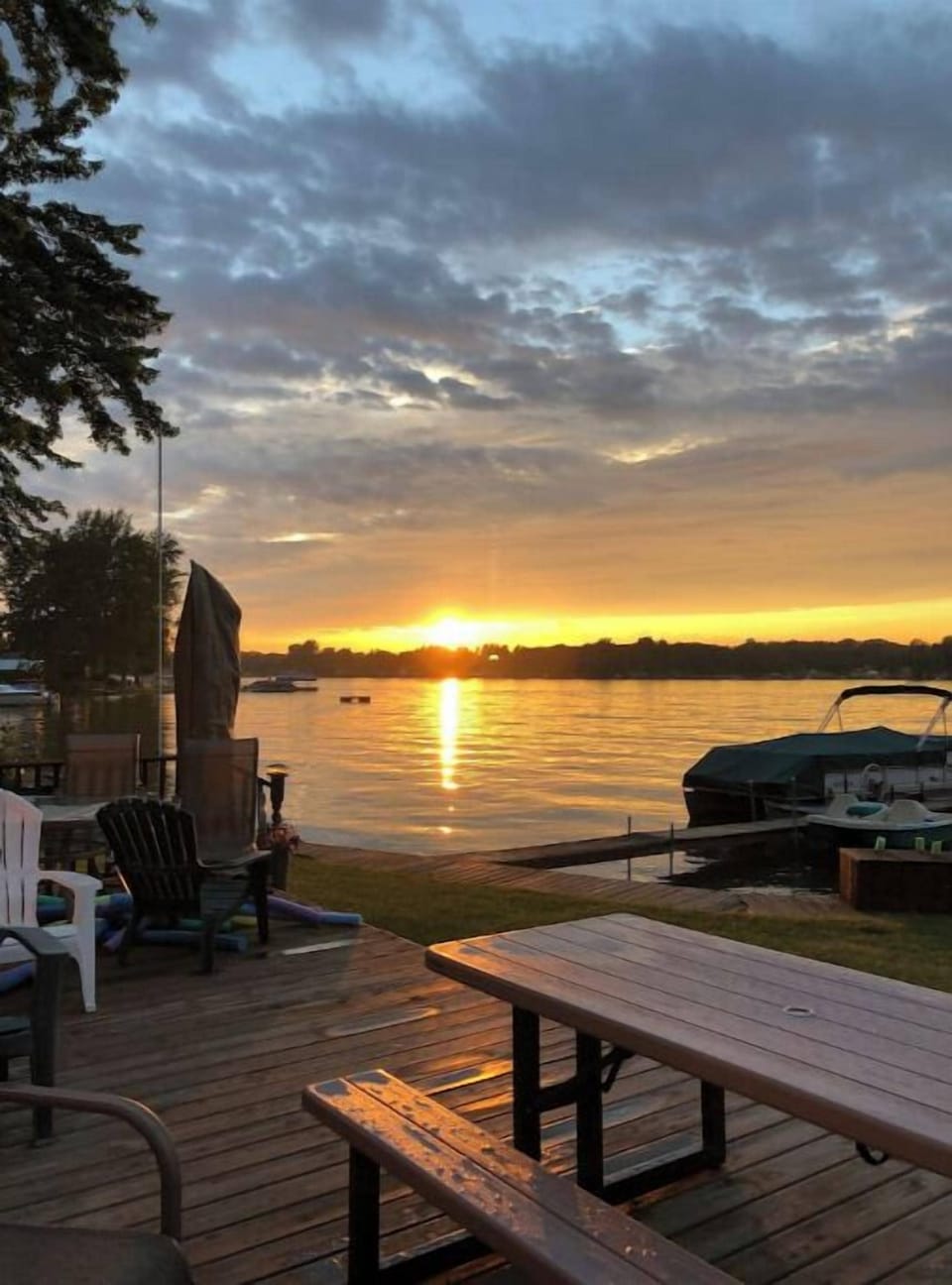 Sunset from the Lakeside deck