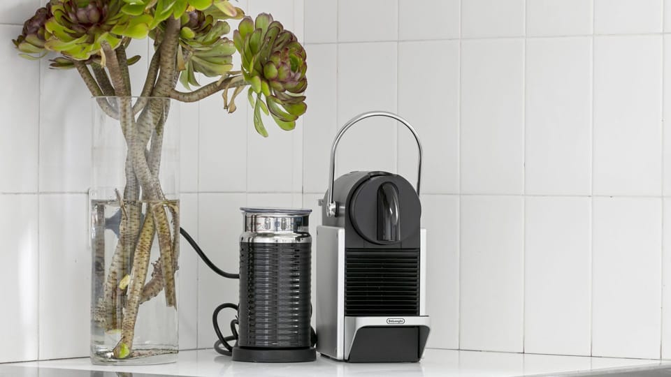 Nespresso coffee machine with milk frother