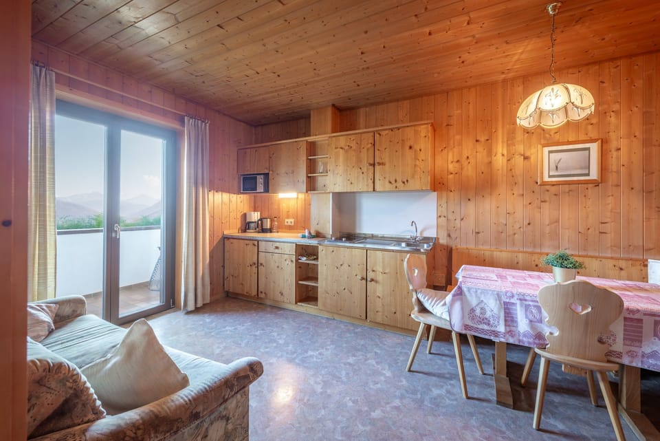 Living area in pine wood