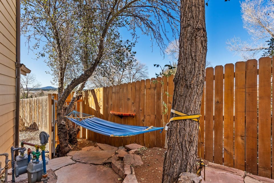 Hammock in the backyard