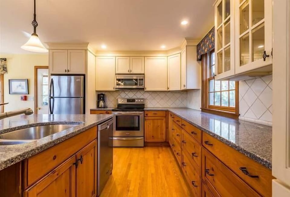 Enjoy the fully stocked kitchen