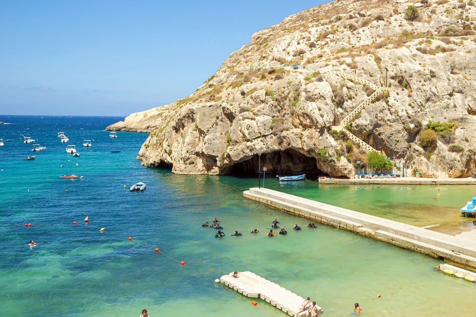 Iconic view of Xlendi Bay from the balcony.