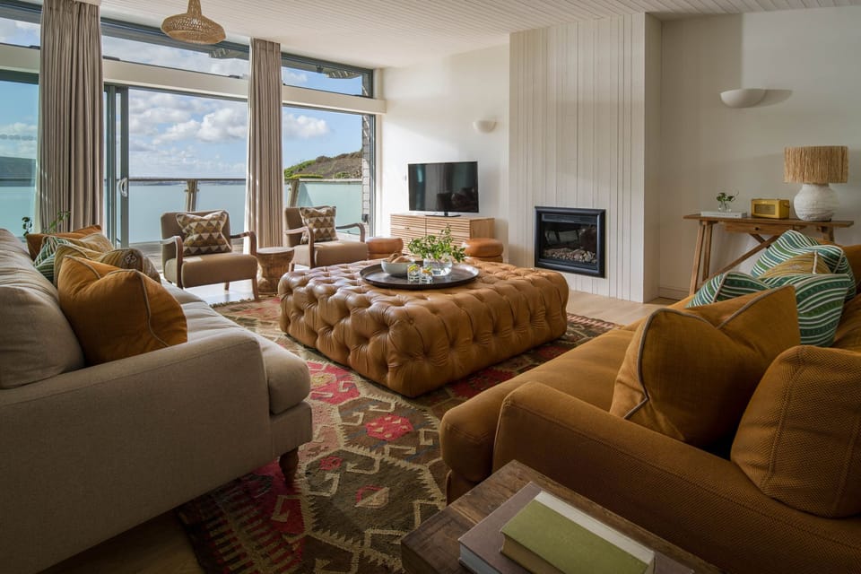 Living room, Buryan, The Village, Watergate Bay, Cornwall, self catering with Beach Retreats.