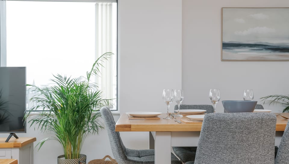 The dining area also benefits from the natural light