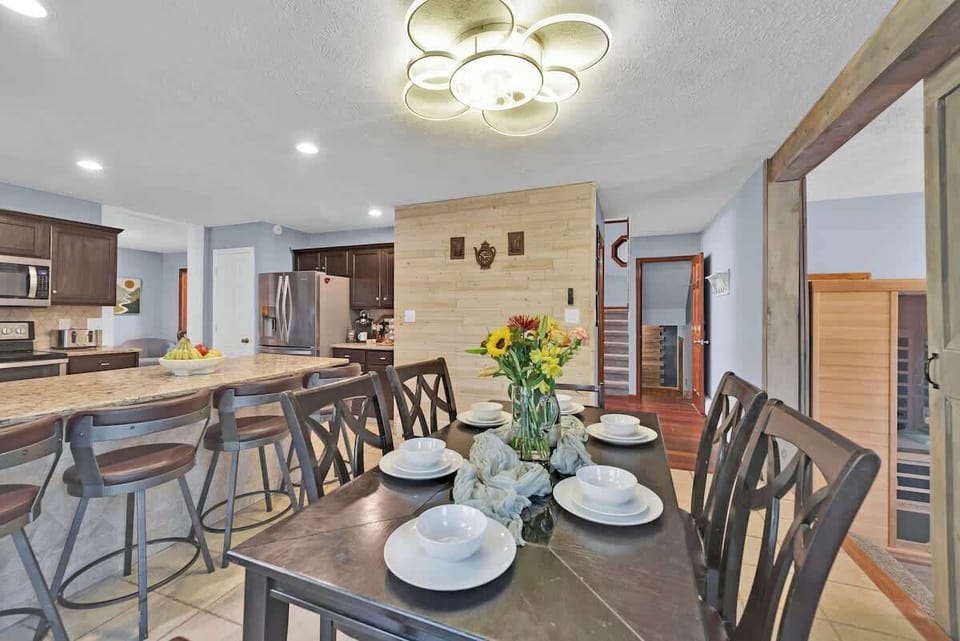 Whether it's family dinners or brunch with friends, this dining setup is all about bringing people together in style. 