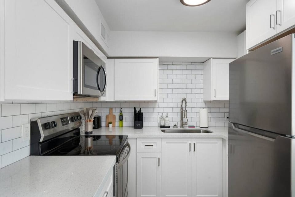 As you step into the kitchen, the clean lines and functional design make you eager to start cooking your favorite dishes.