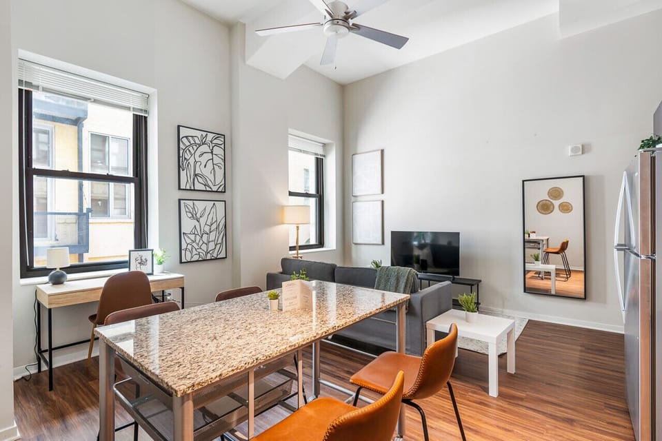 The dining area encourages you to gather with friends, enjoy a drink, and create lasting memories.