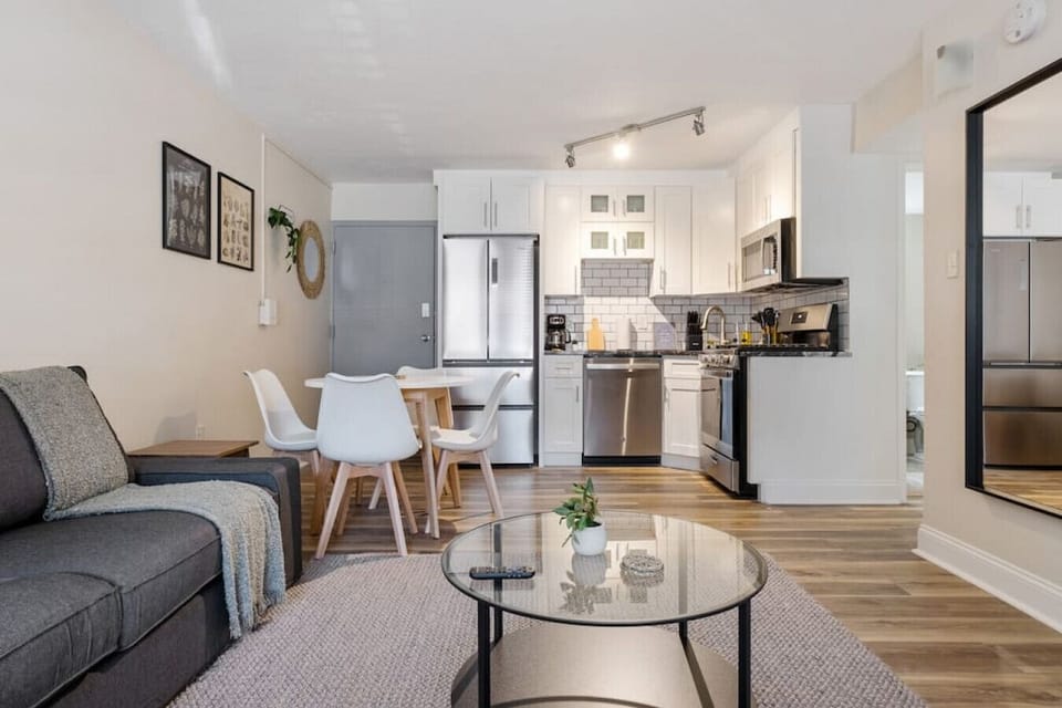 As you take a seat in the living room, the comfortable furniture and tasteful design make it easy to unwind.