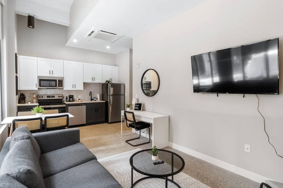 Relax in the living room and watch your favorite shows, lounging is a great way to unwind after a long day.