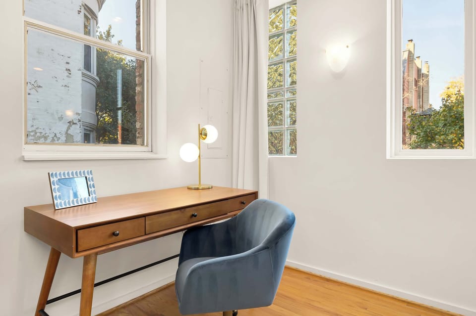 Stay connected and inspired in this comfortable and well-appointed work area