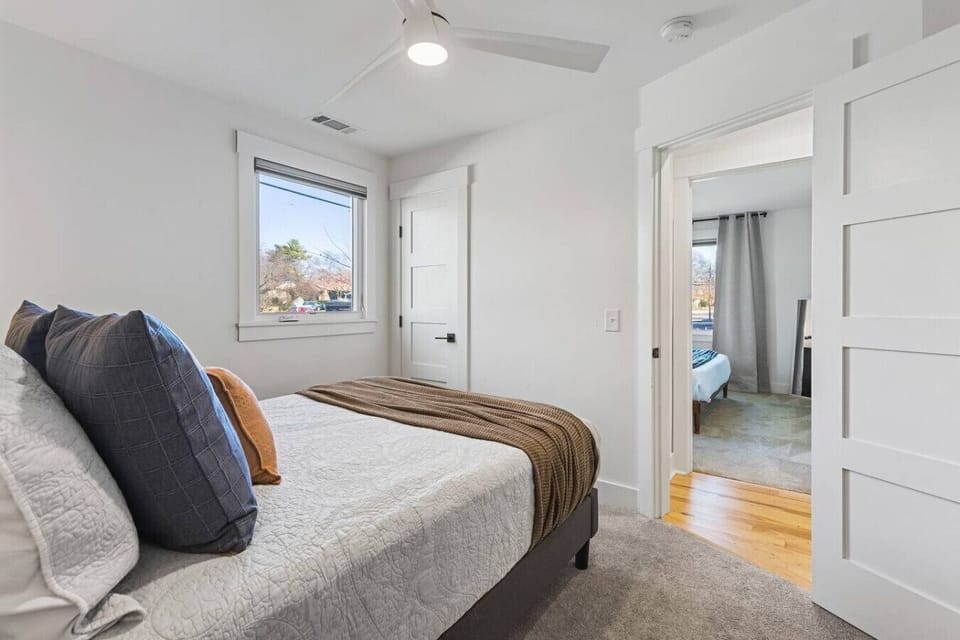 One queen beds in bedroom #4 with ensuite bathroom, large closet and room darkening shades. Smart TV for streaming apps.