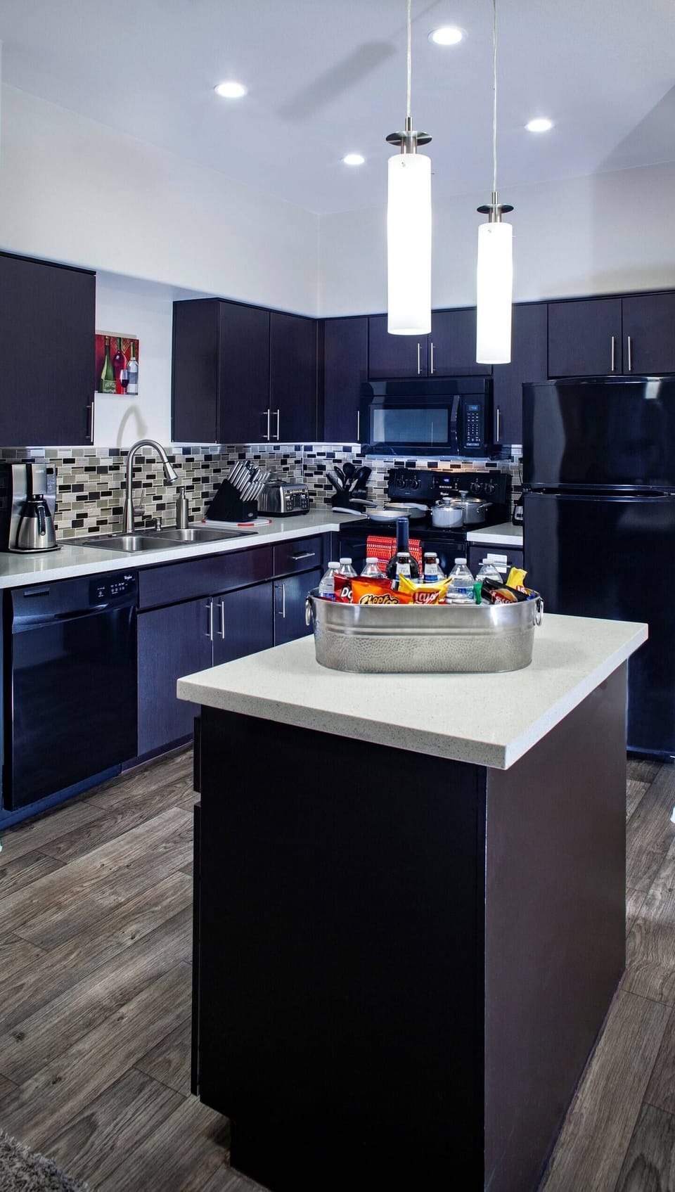 Fully equipped kitchen with plates, utensils, coffee maker and much more!