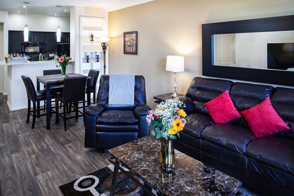Relax in our fully furnished and comfortable living room.