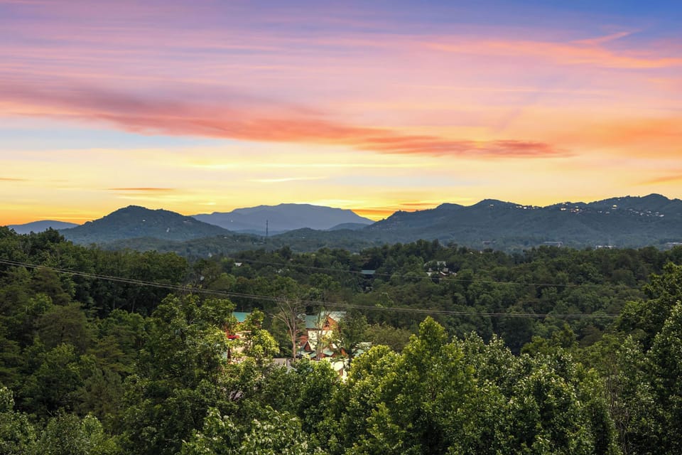 mountain sunset view