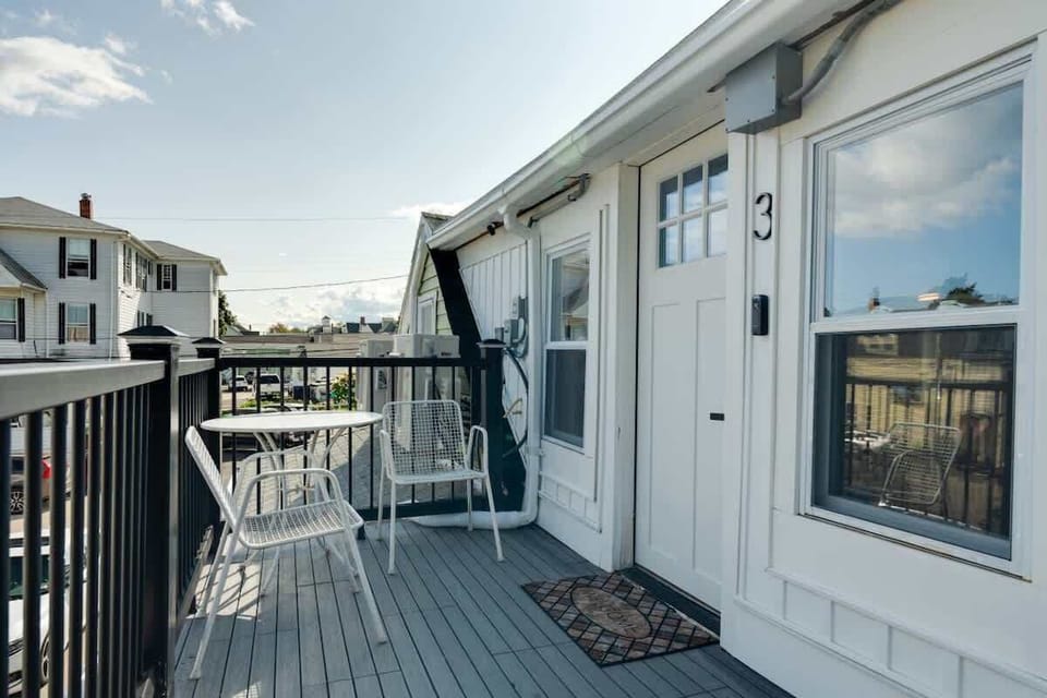 Soak in panoramic ocean views from the upper deck, where a small table and chairs provide the perfect spot to unwind.