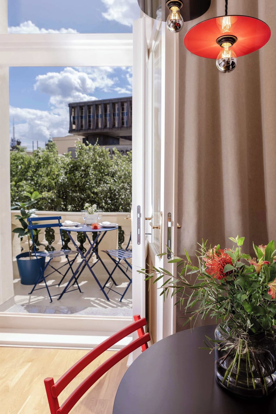 The apartment has a balcony with fantastic view