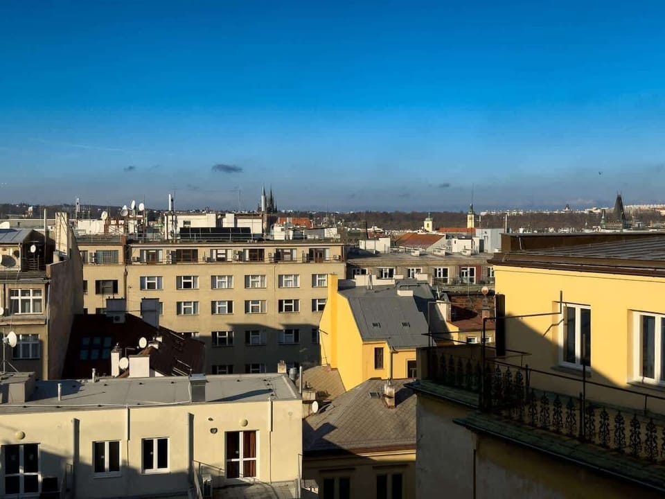 View over the city from the apartment