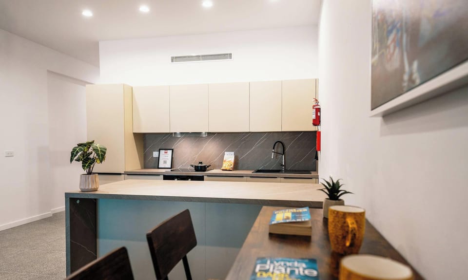 A fully equipped kitchen