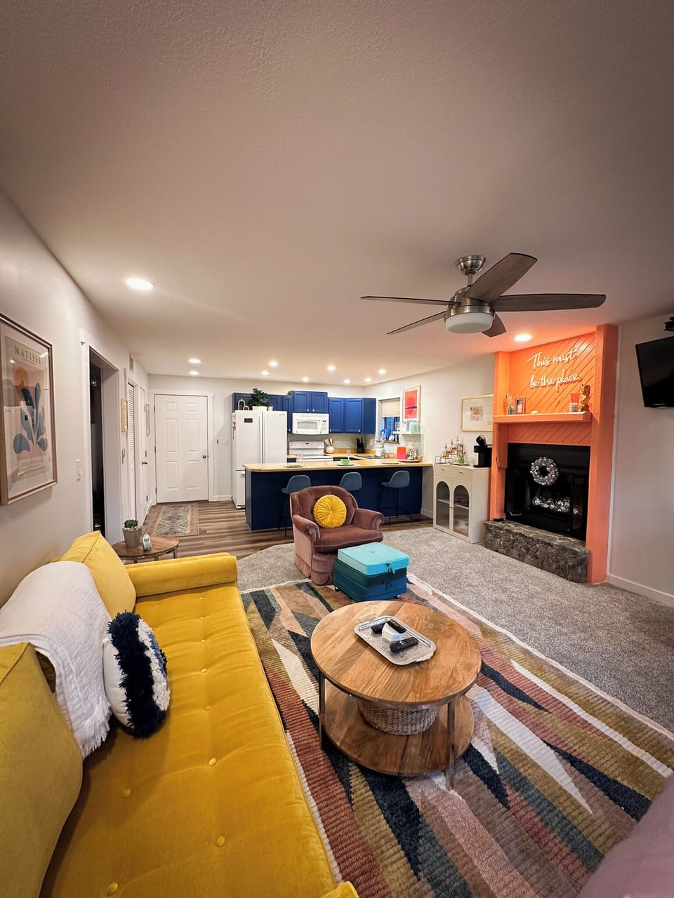 Enjoy cozy evenings with friends and family in this beautifully curated and welcoming space.