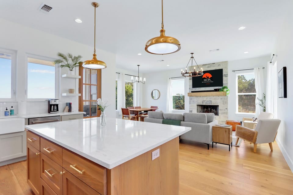 Expertly designed open concept interior