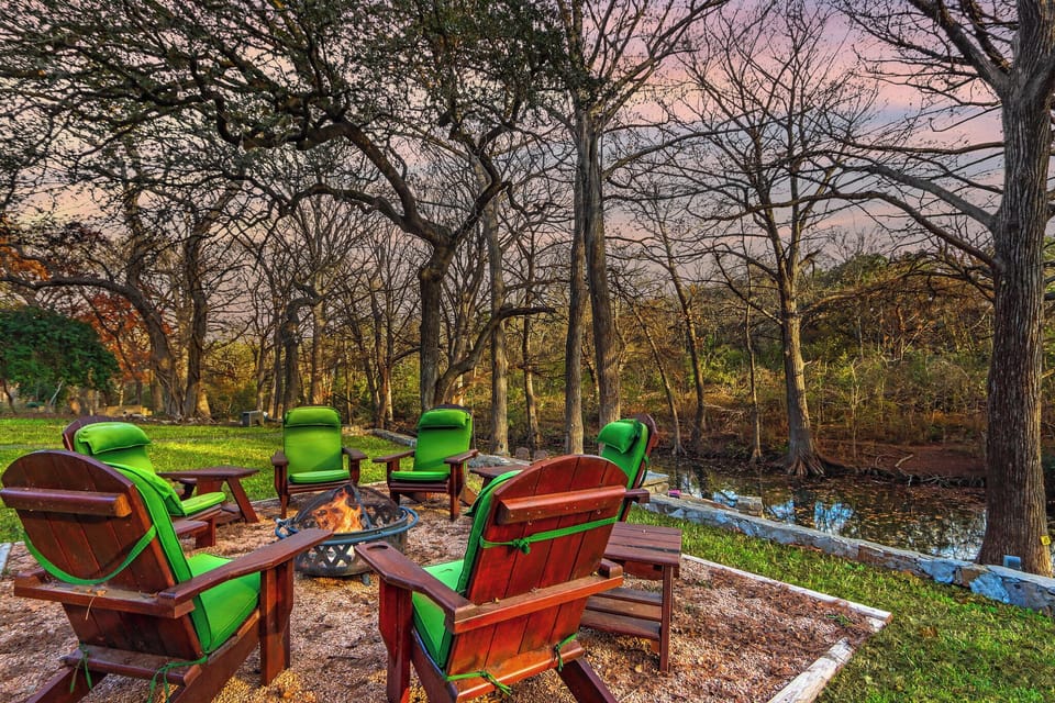 Fire pit overlooking the creek.