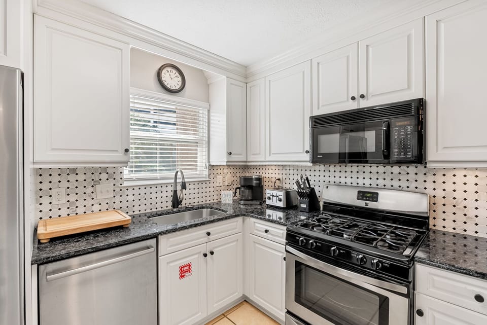 Kitchen with gas stove