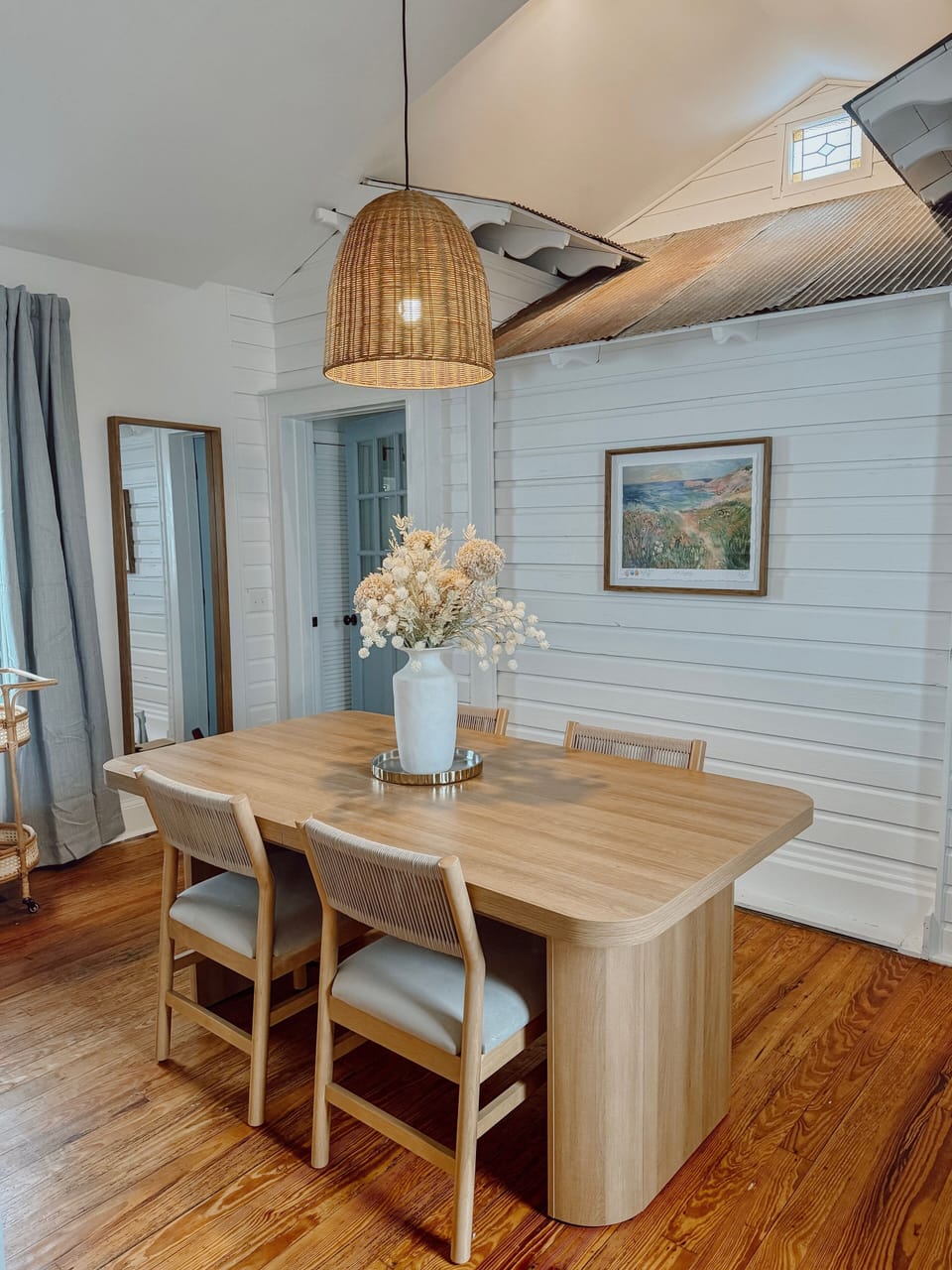 Comfortable dining area with seating for four.
