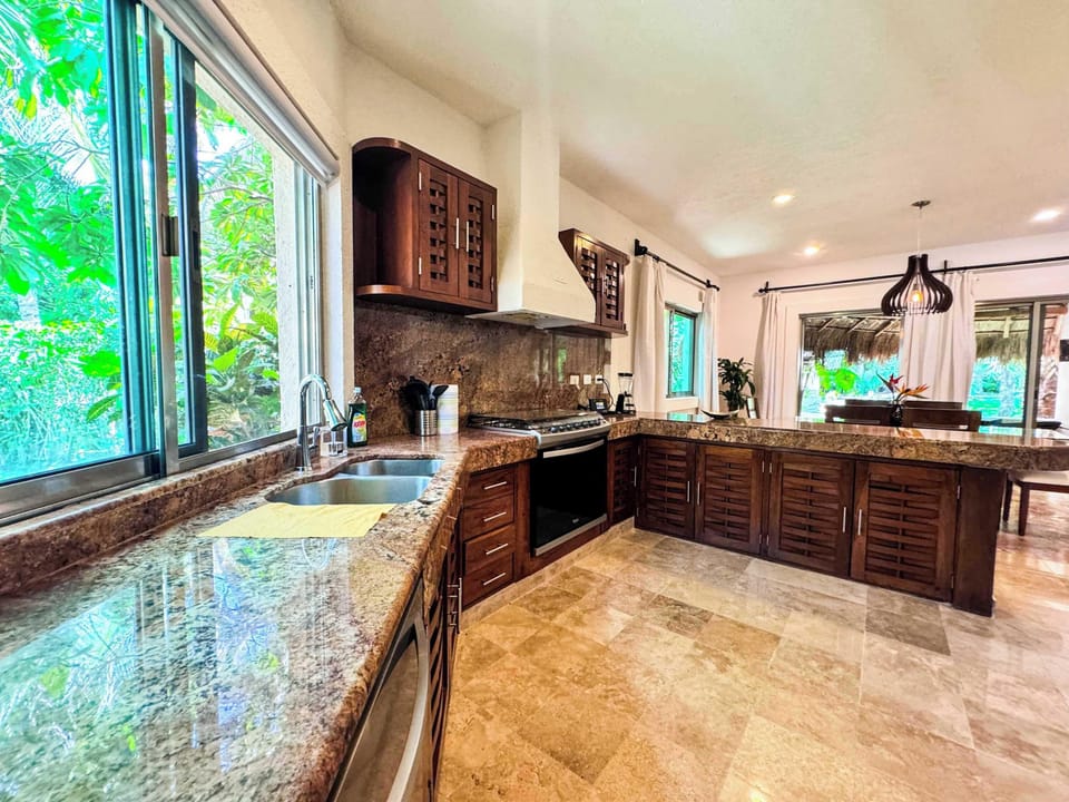 Sleek kitchen, ready for your gourmet creations.