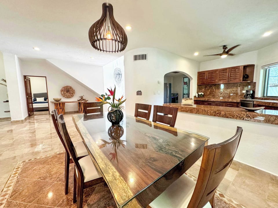 Gather 'round the stunning dining table.
