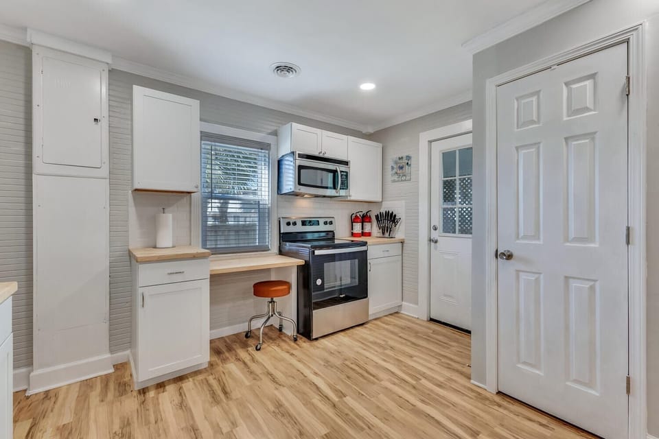 Charming kitchen with stainless steel appliances
