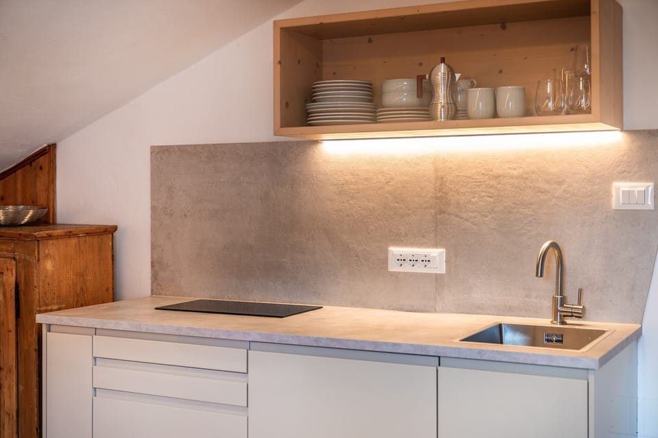 Kitchenette with a ceramic hob