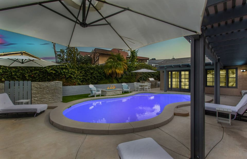 Beautiful sunset views - lounge by the color changing pool, BBQ, or snuggle up by the firepit