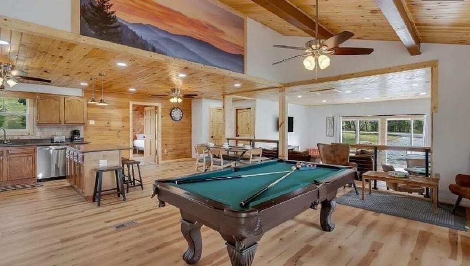 Pool table as you enter the cabin