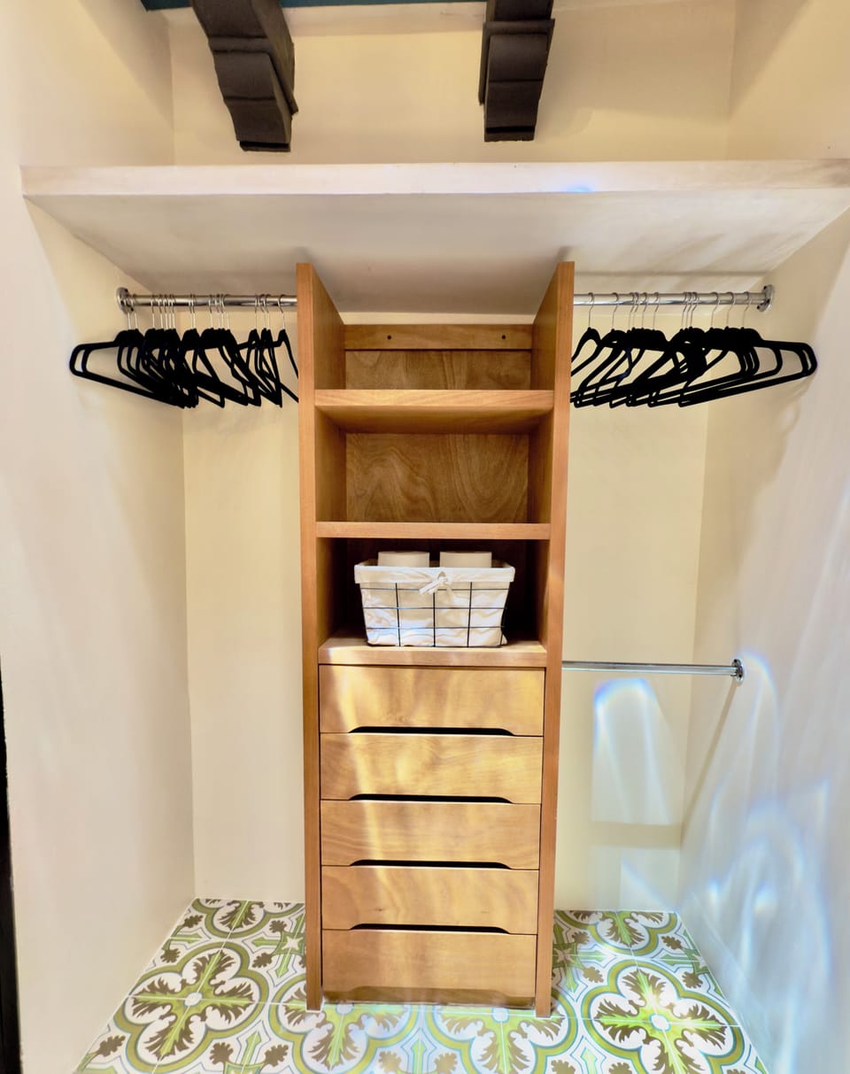 There is a full size dresser in addition to the closet. 