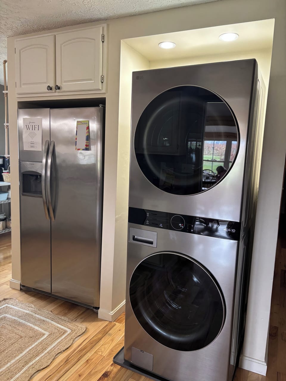 New washer and dryer added for guests available in the kitchen.