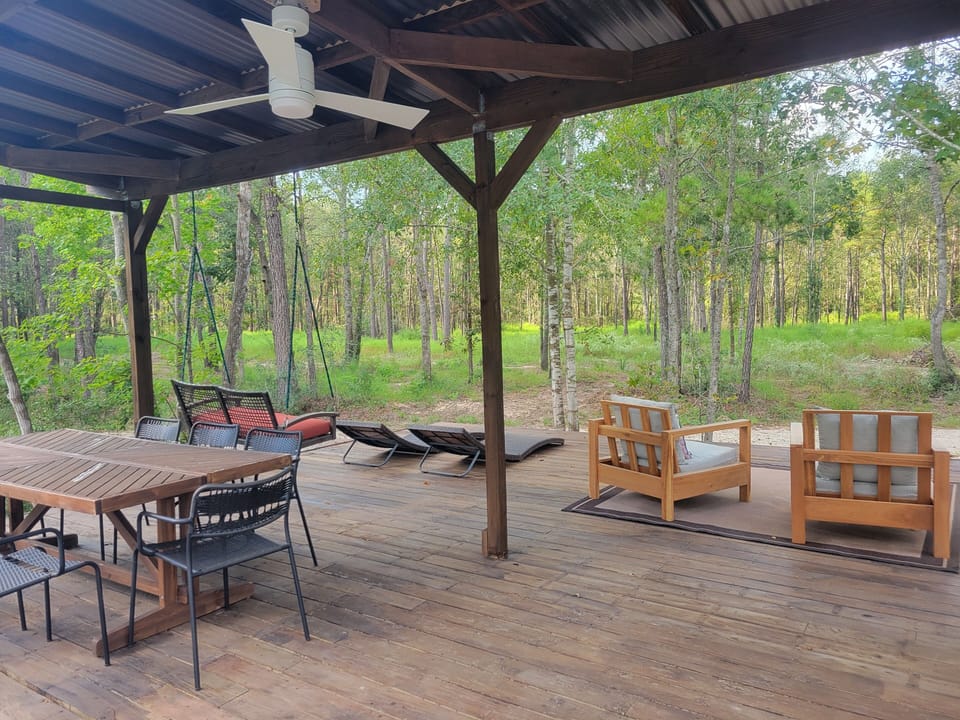 Overlooking wooded lot