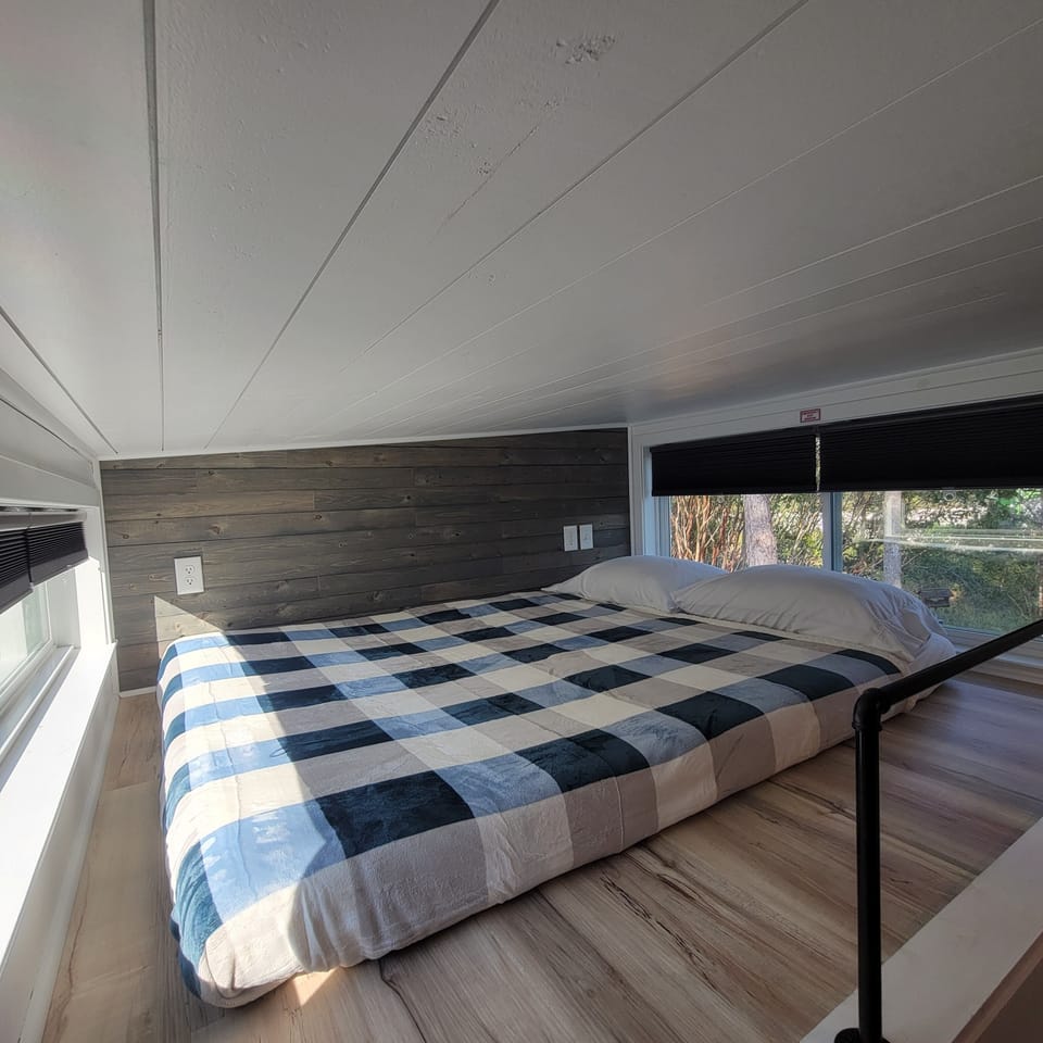 Loft Bedroom #2-accessible by ladder. Queen sized bed