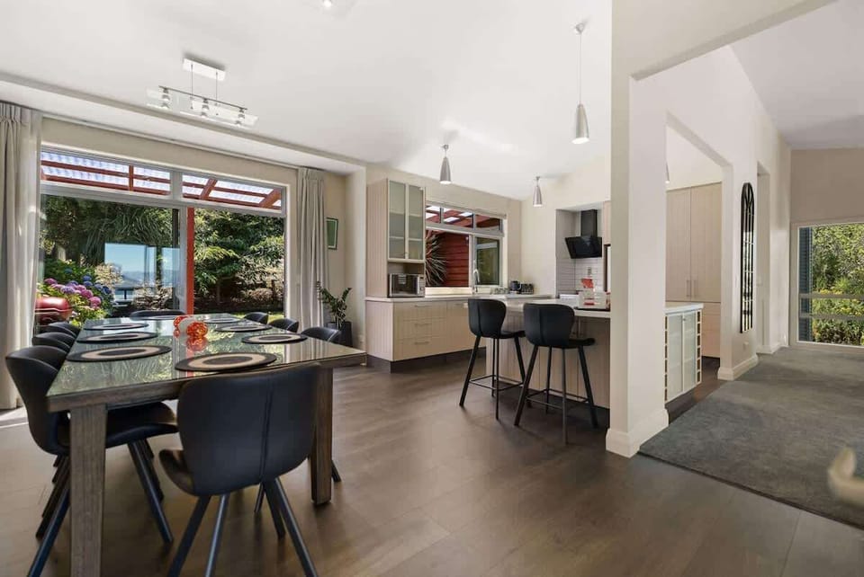 Spacious dining room with access to private garden