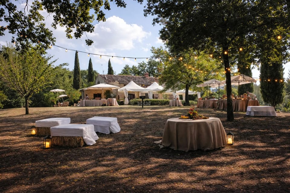 Outdoor banquet area