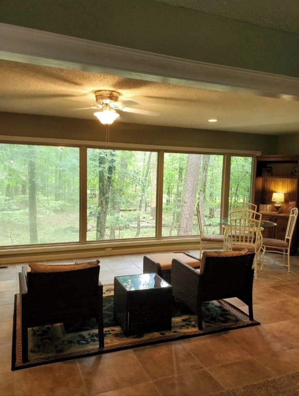 Game Room Sitting area with a view. Watch the birds, squirrels and fireflies!