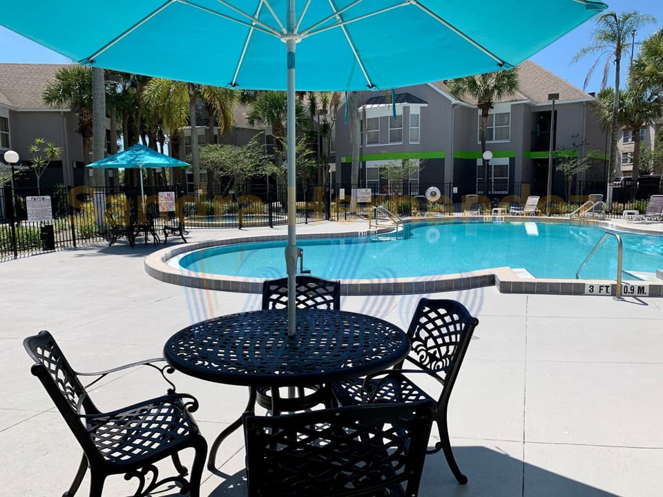 Beautiful, heated pool with a jacuzzi right next to it.  