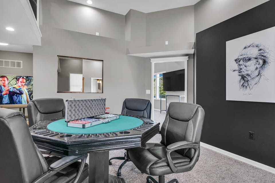 The Pool table lounge can be seen through the window.